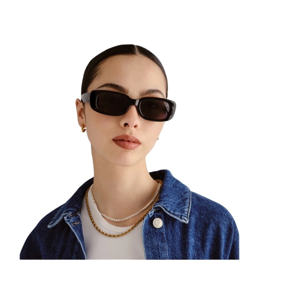 AIRE Ceres V2 Black‎ Rectangular Sunglasses Recycled Plastic 2122526 Smoke Lens